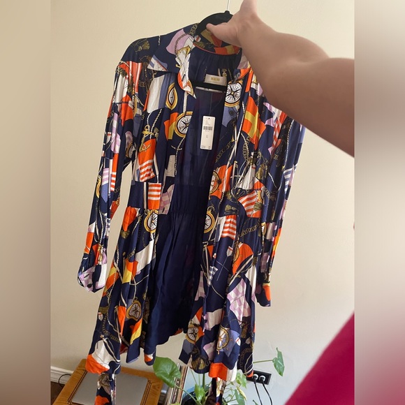 MAEVE ANTHROPOLOGIE NAVY MARIN DRESS - Picture 8 of 8